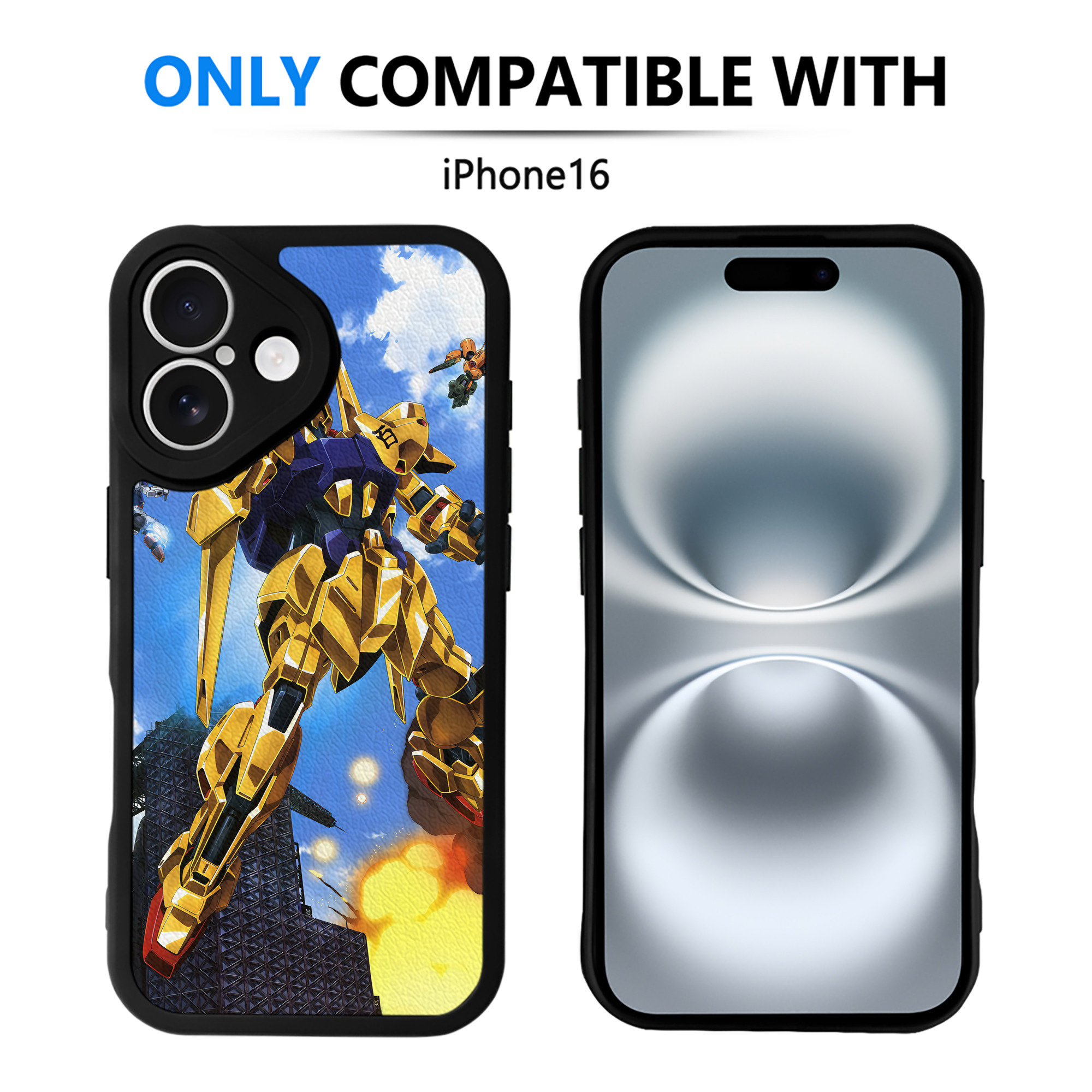 （画像用） 機動戦士ガンダム Mobile Suit Gundam 【iPhone 16シリーズ対応】シリコンスマホケース（レザー調） 材質：シリコン